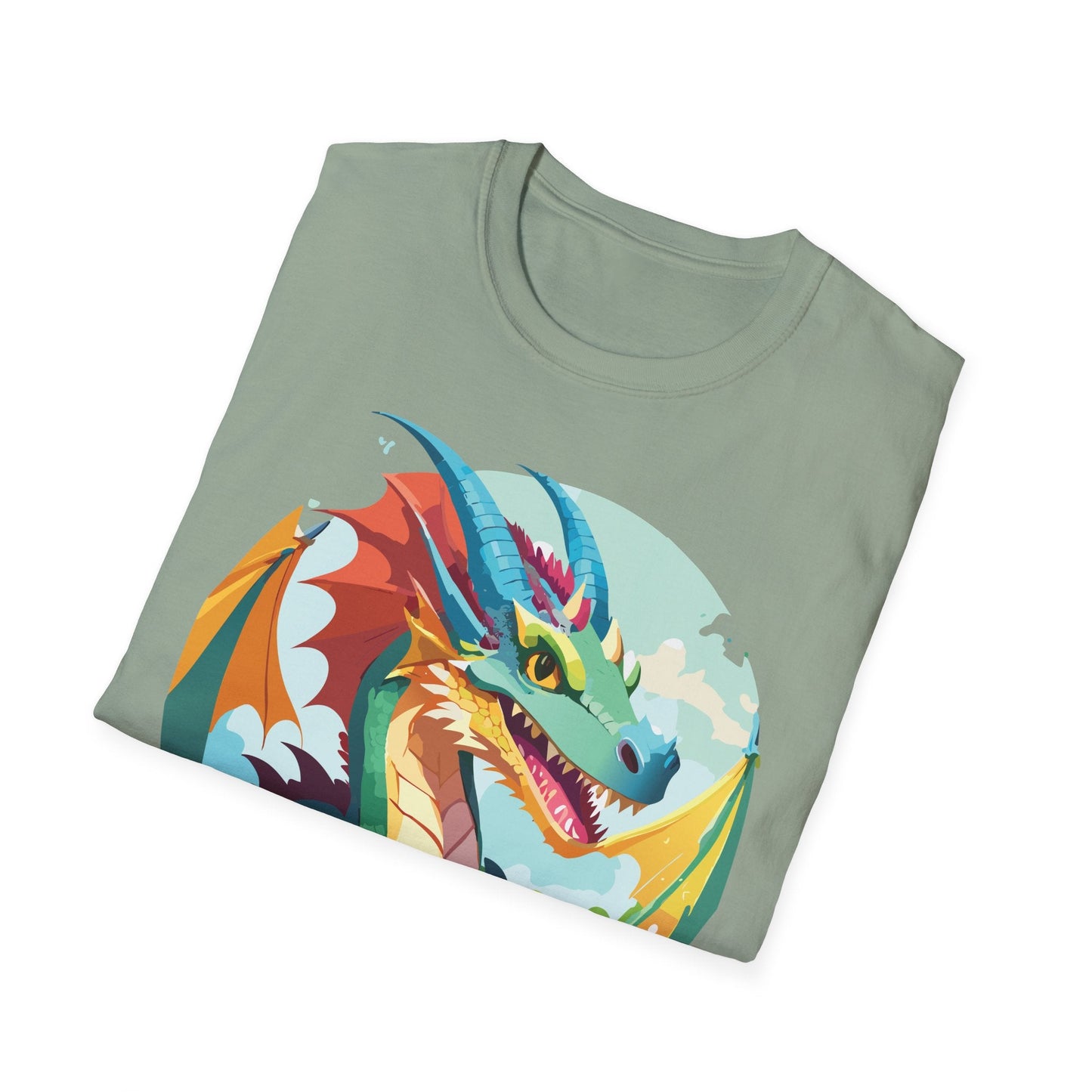 Unisex Dragon Graphic Tee By Gildan Softstyle 64000 Short Sleeve Cotton Tee Art Design