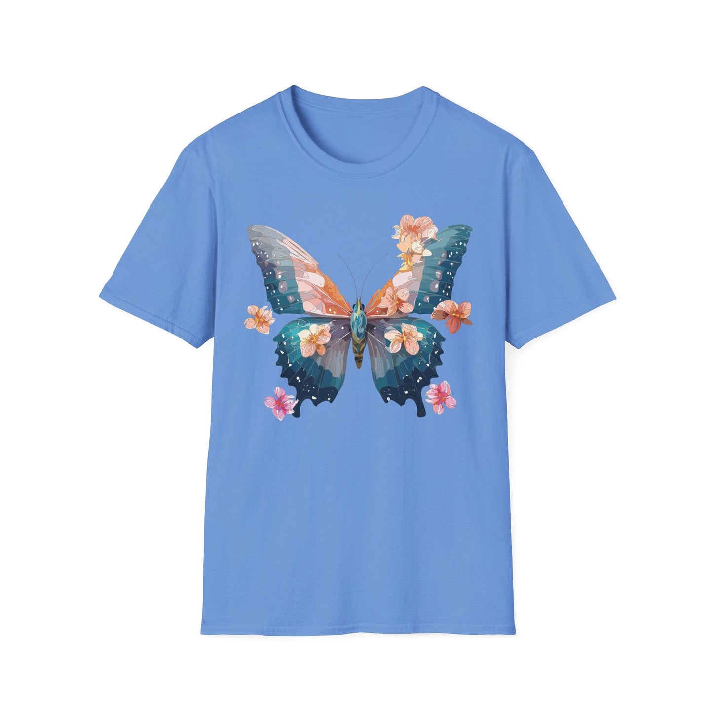 Butterfly Shirt Unisex T Shirt Monarch Print Gildan Softstyle 64000 Ring Spun Cotton Tee