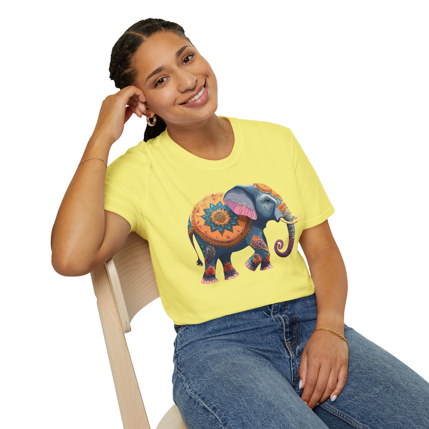 Elephant T Shirt Unisex Gildan Softstyle Tee 100 Percent Ring Spun Cotton Animal Shirt