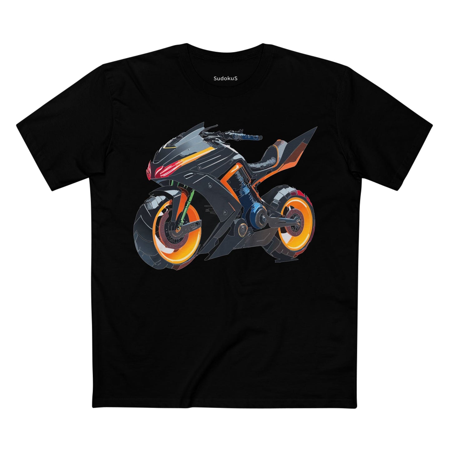 Moto Bike Graphic Unisex 100 Cotton Staple Tee 10