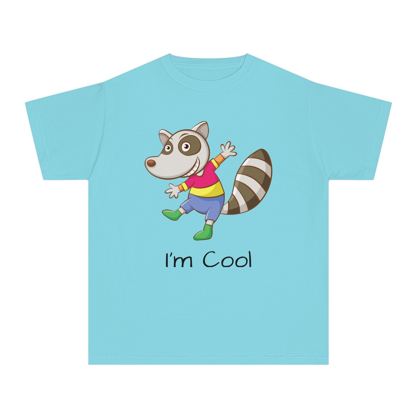 Youth Tee Shirt with Cool Raccoon