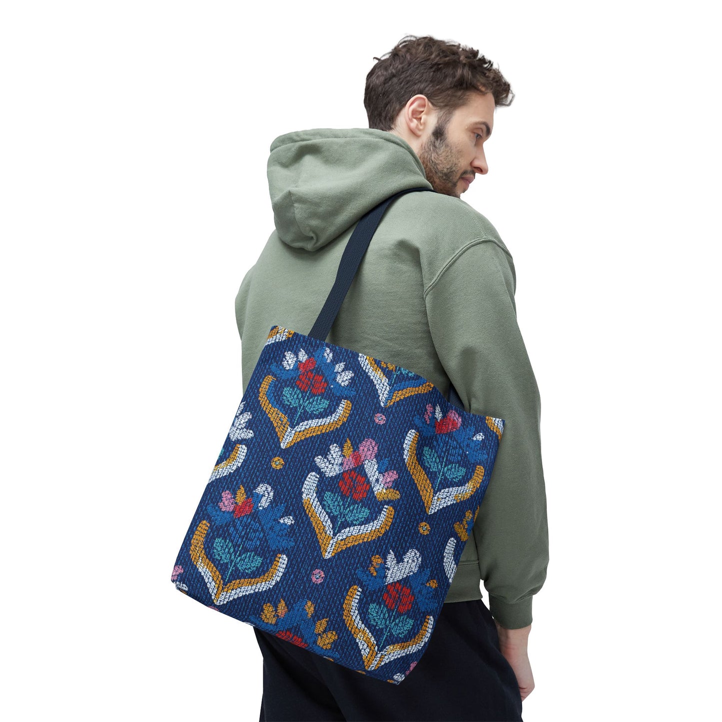 Denim Fabric Imitation Print Unisex Canvas Bag Poly Spun 3 Sizes Tote Bag 150