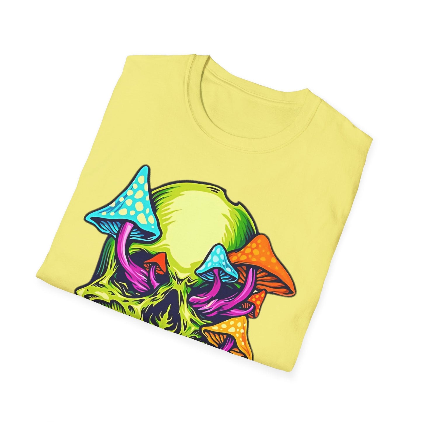 Unisex Skull Tee Shirt With Skeleton Art Design Gildan Softstyle 64000 100 Percent Ring Spun Cotton