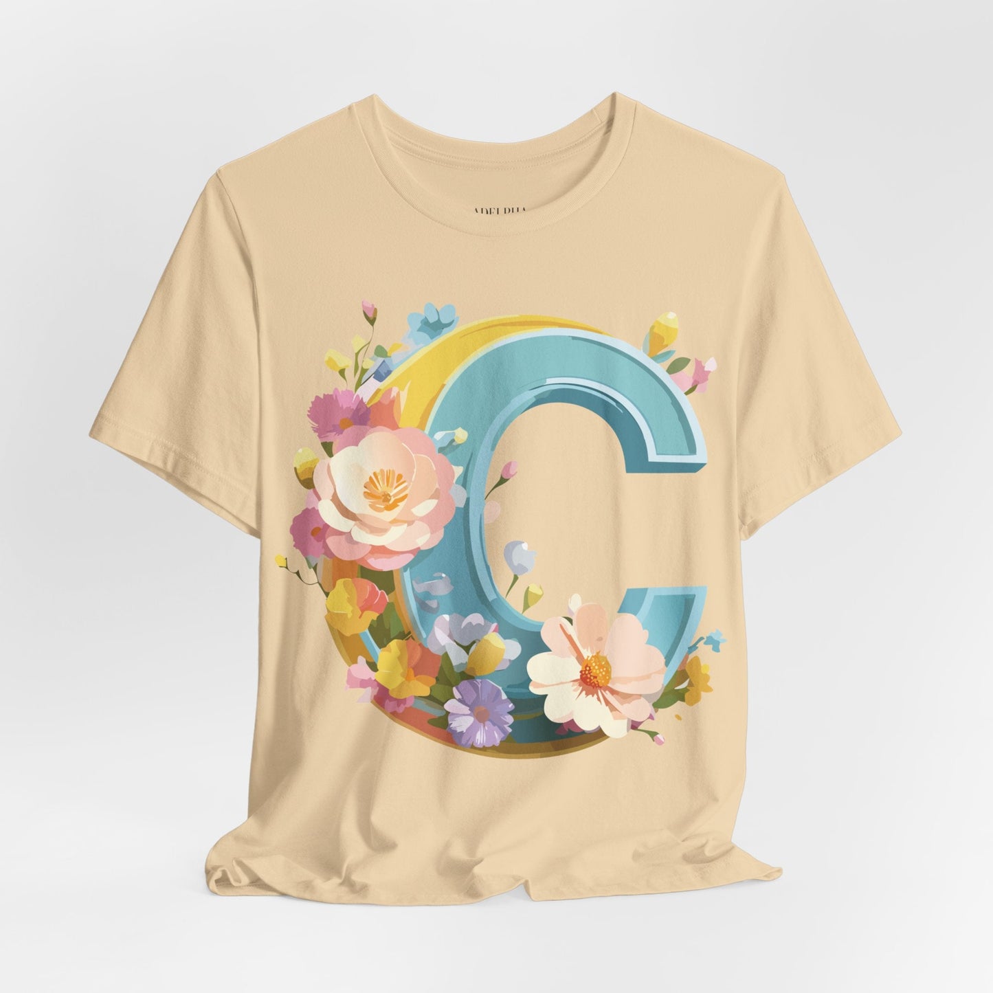 Letter C Shirt Graphic Tee Unisex Vintage Art Design Tee Adelpha Premium Short Sleeve