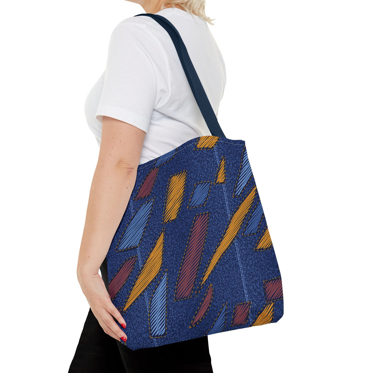 Denim Fabric Imitation Print Unisex Canvas Bag Poly Spun 3 Sizes Tote Bag 149