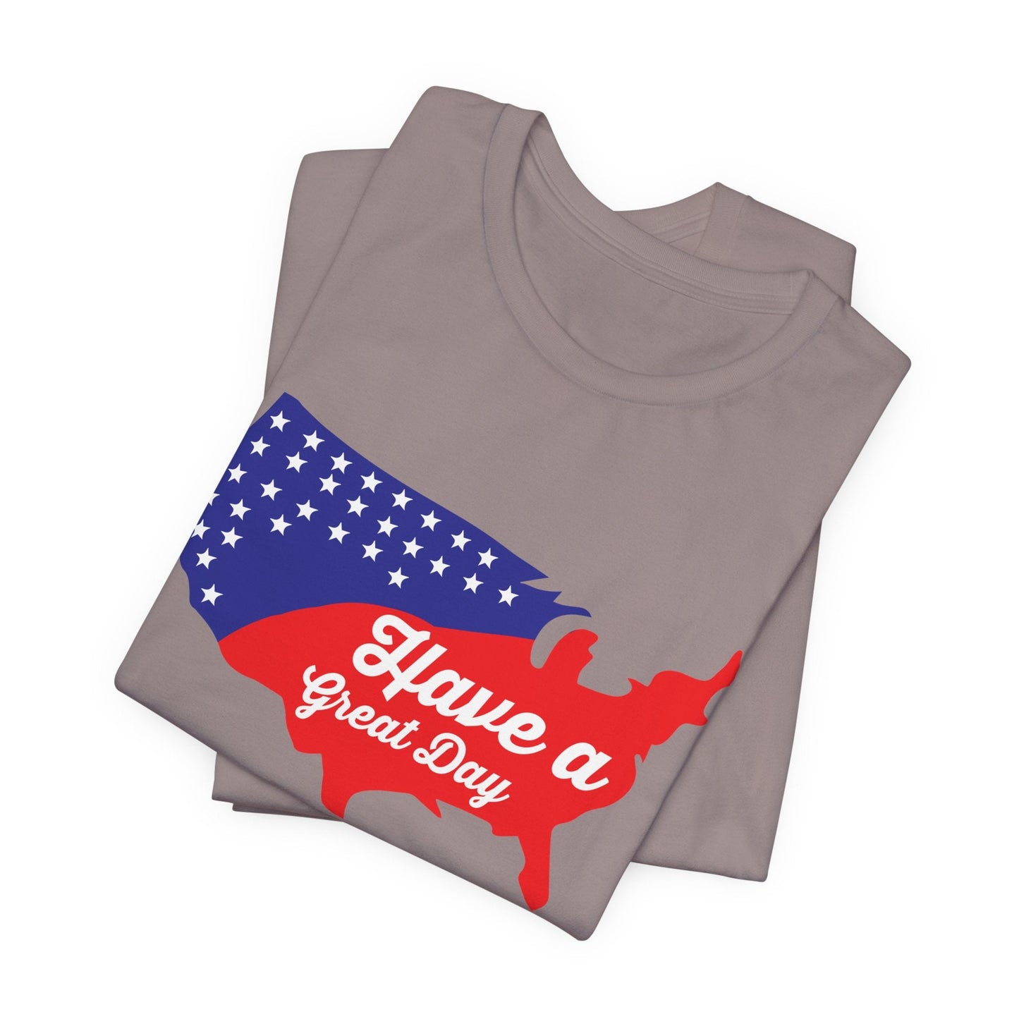 USA Map Patriotic Graphic Unisex Cotton T-Shirt 021