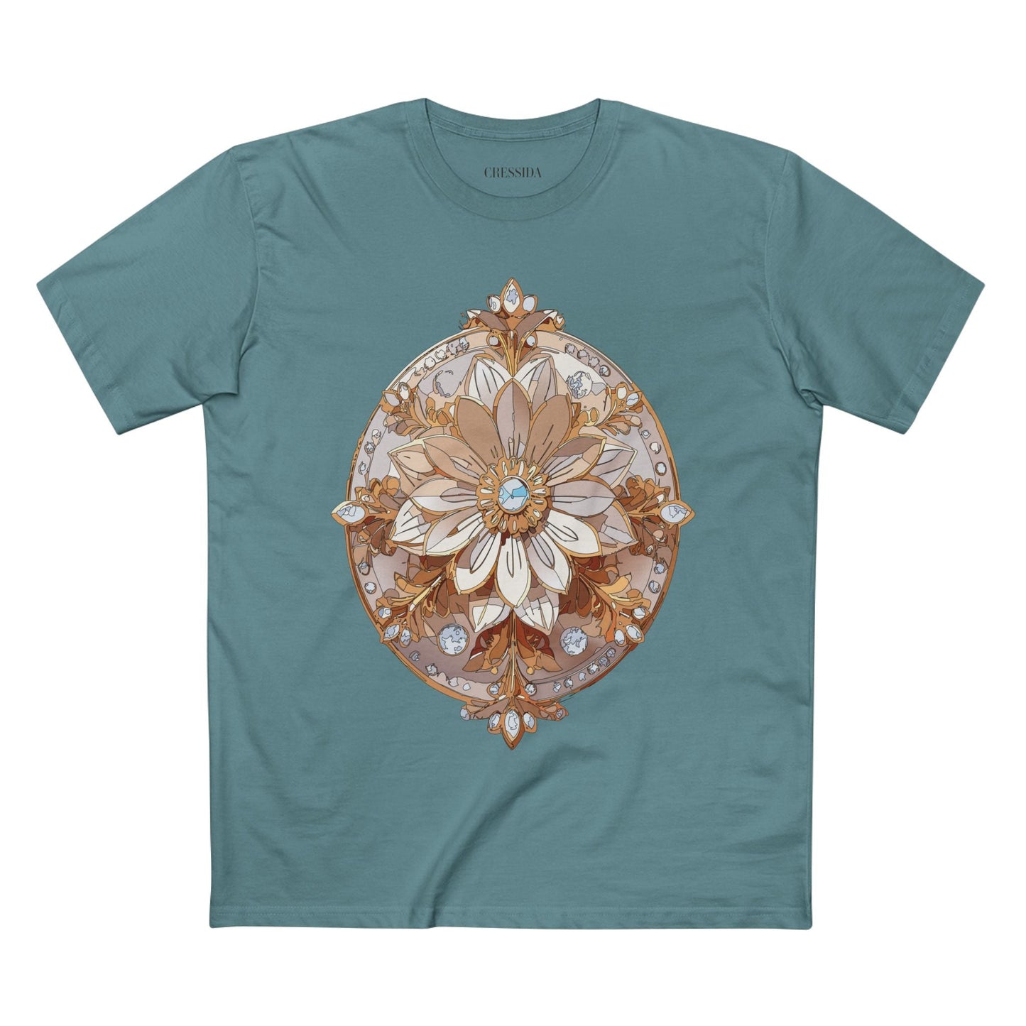 Floral Graphic T-Shirt Unisex 100 Cotton Art Design with Antique Flowers Tee 12