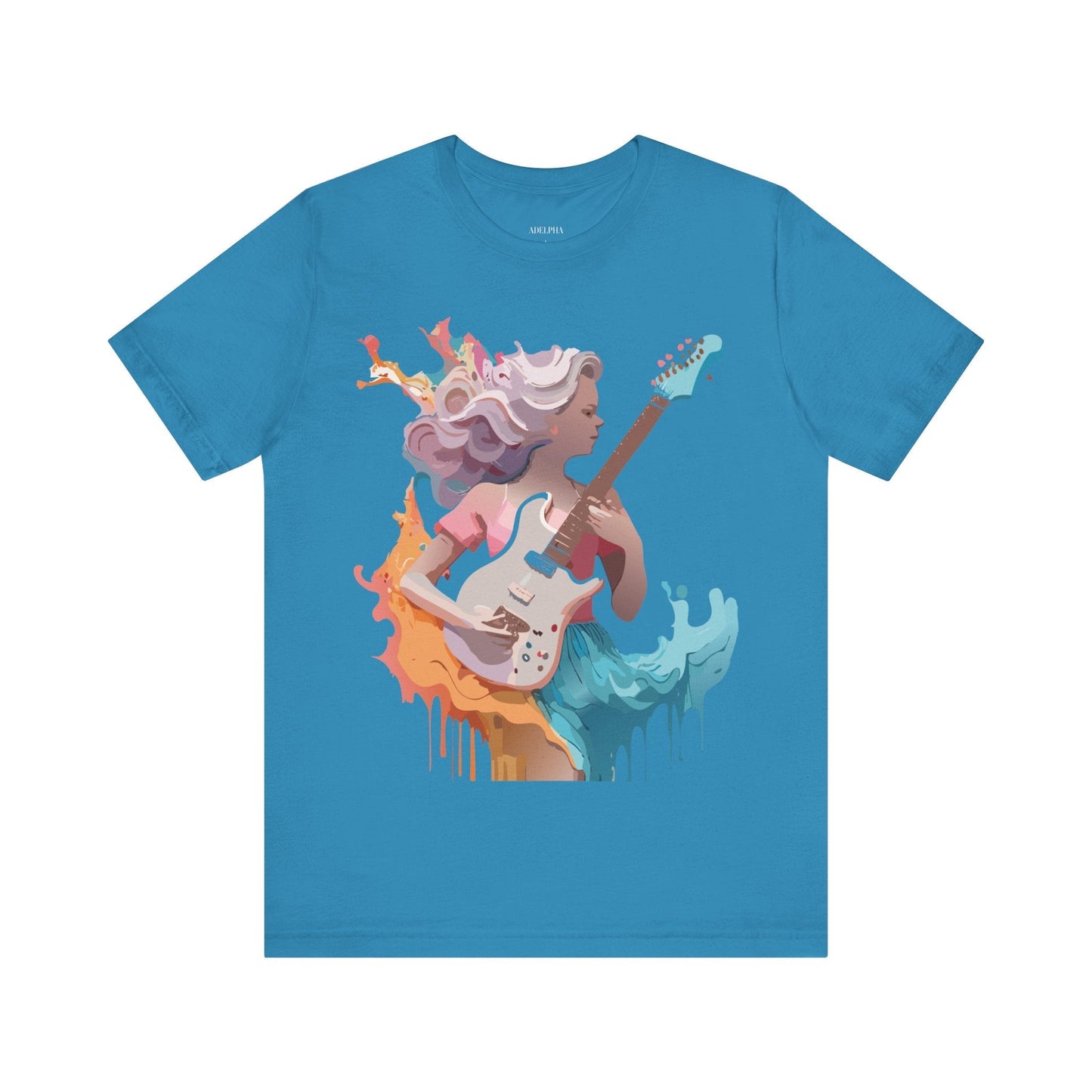 Adelpha Vintage Music Graphic Tee Unisex Short Sleeve Jersey Shirt for Everyday Wear