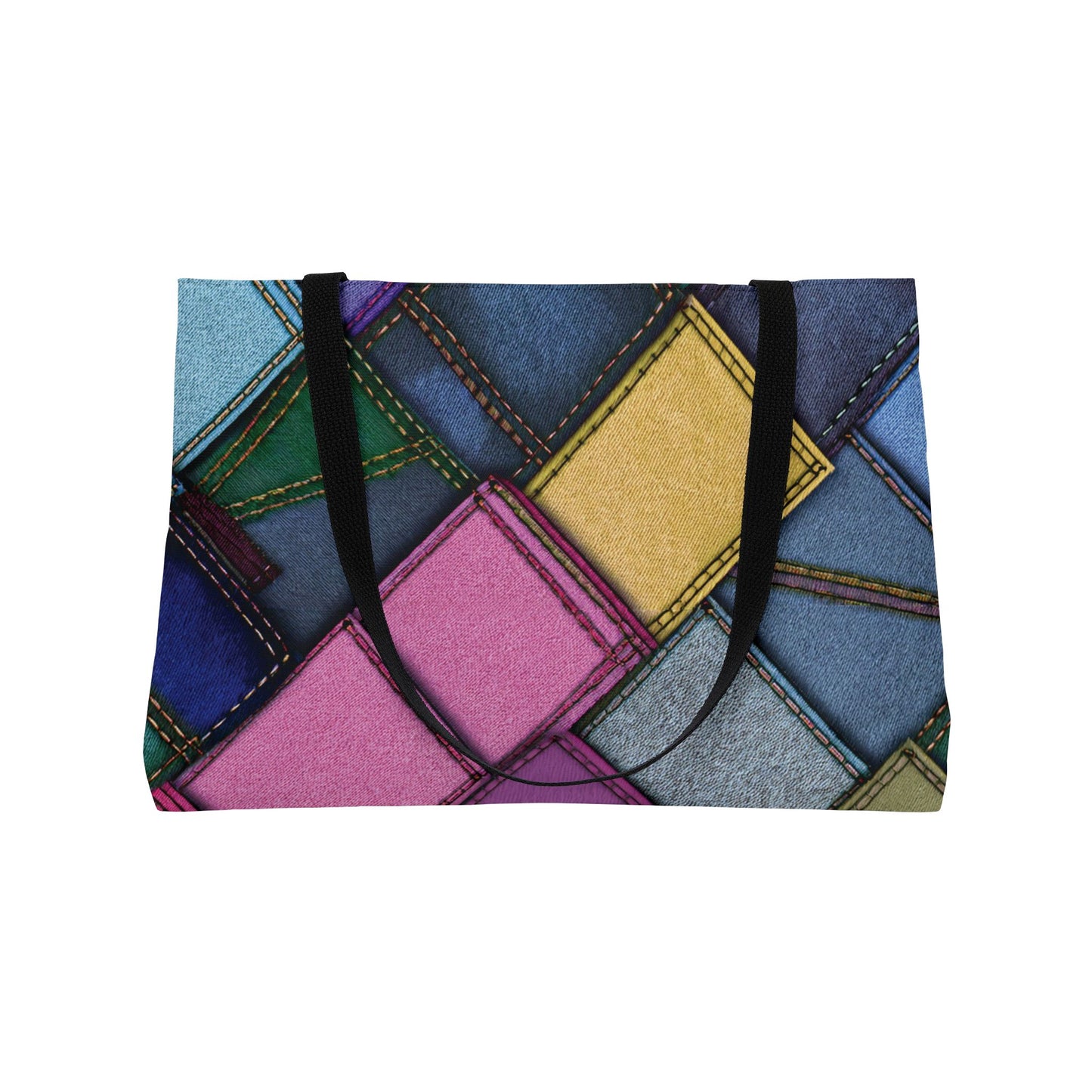 Denim Print Yoga Bag High-Quality 100% Spun Polyester 24x13 Canvas Gym Bag 29-2