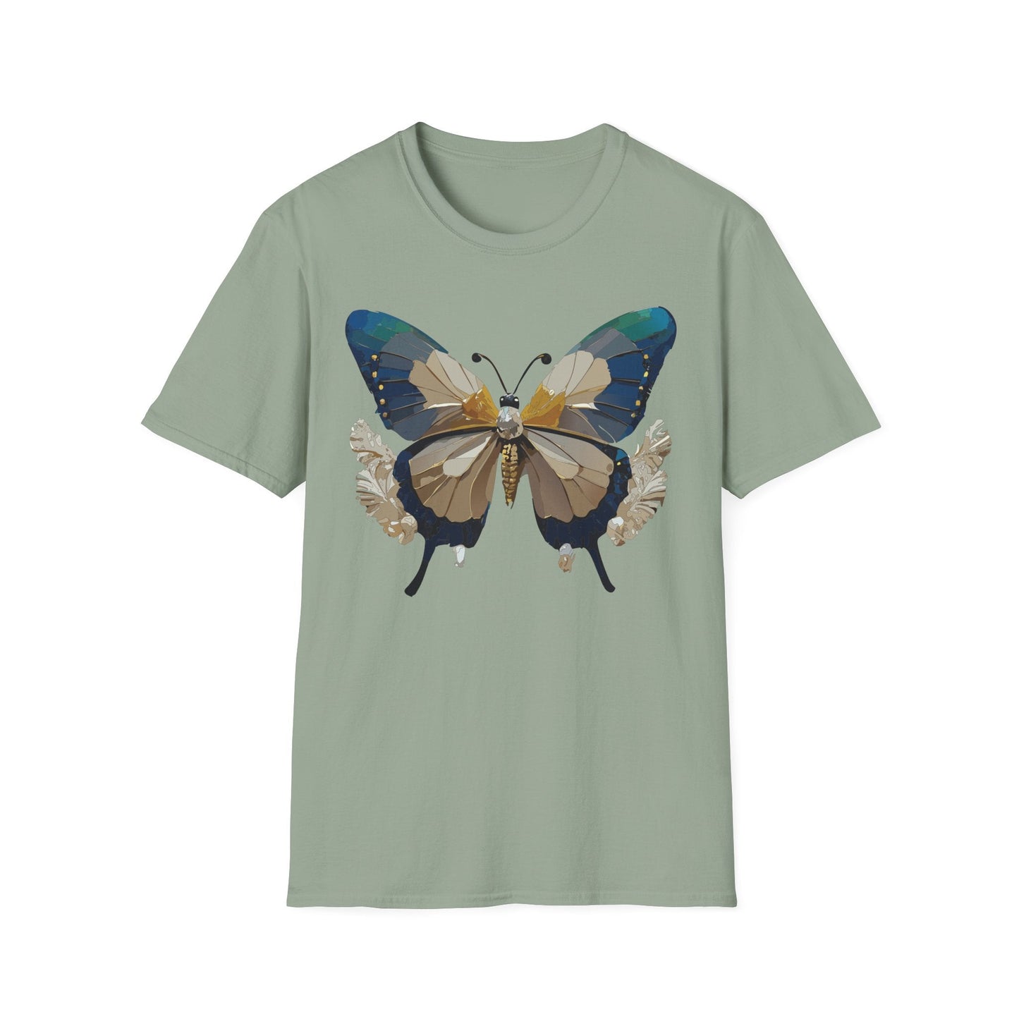 Butterfly Themed Unisex T Shirt With Monarch Design Gildan Softstyle 64000 Premium Ring Spun Cotton