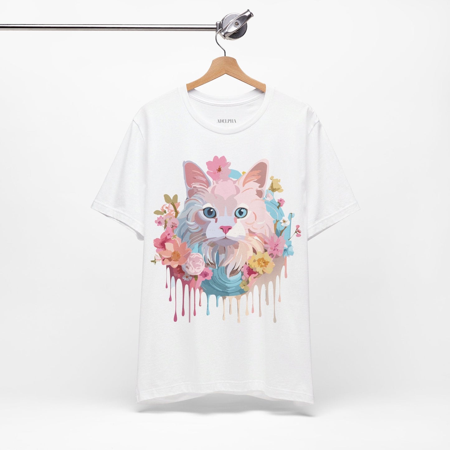 Cat Graphic T Shirt Unisex Short Sleeve Vintage Adelpha Art Tee