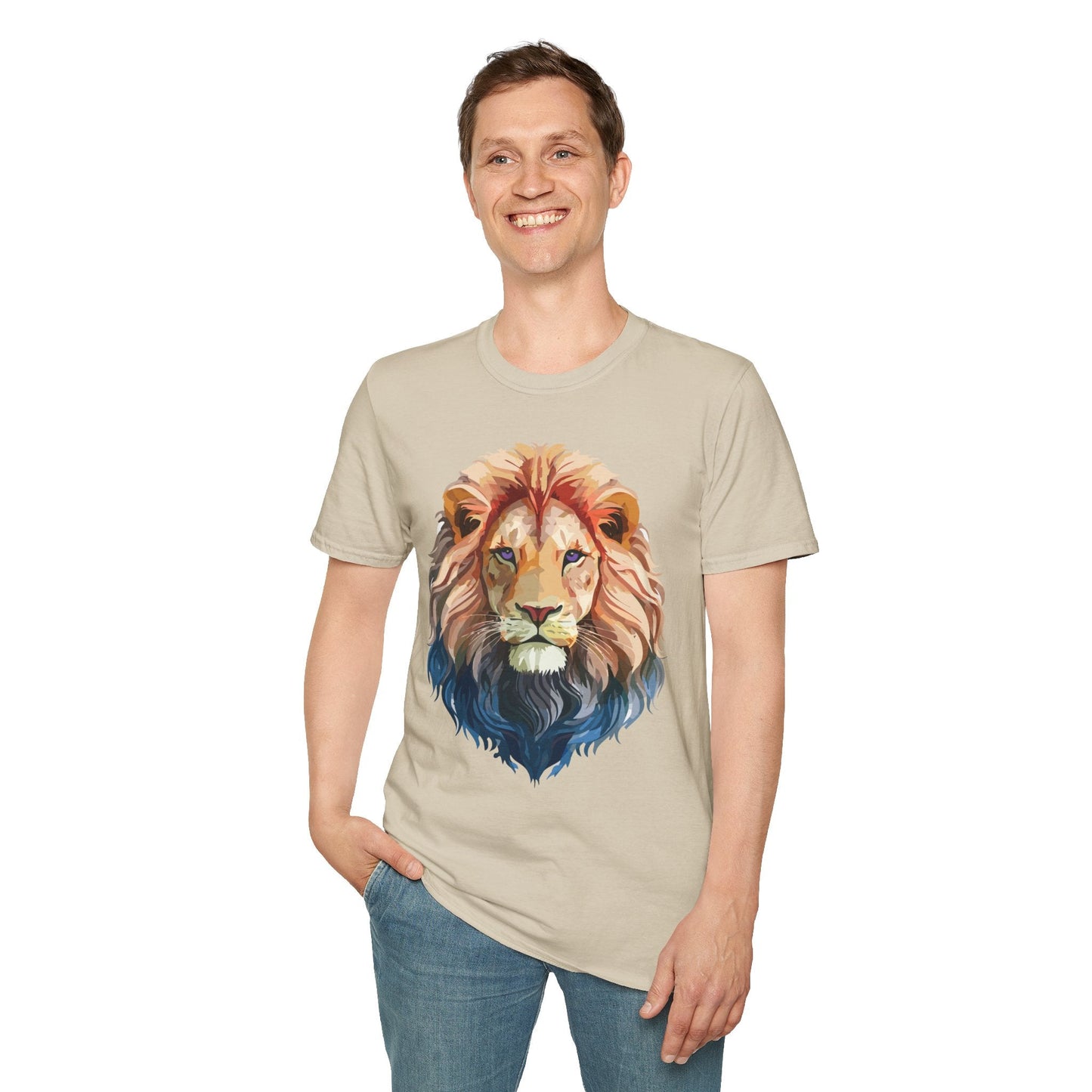 Lion Shirt Unisex Animal Tee Ring Spun Cotton Softstyle Tee Gildan