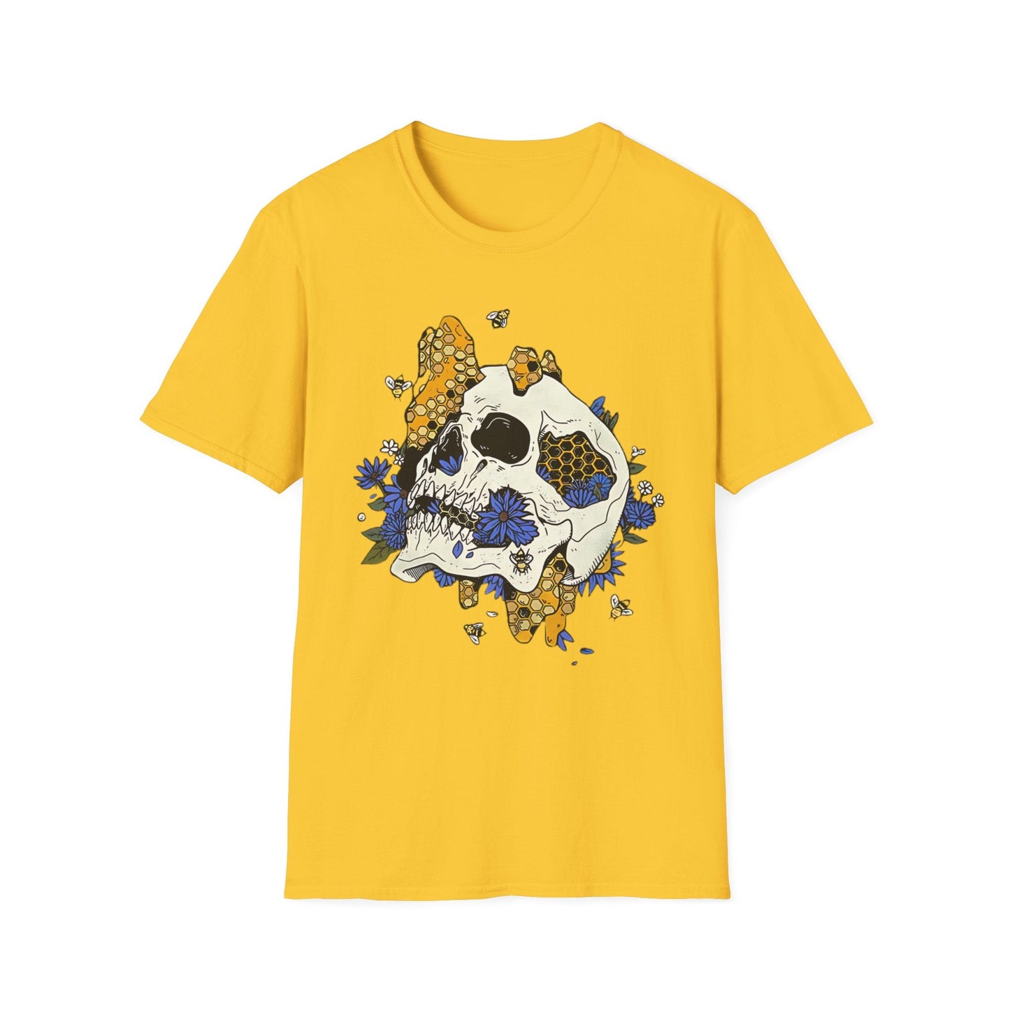 Skull Tee Shirt Unisex Skeleton Design Gildan Softstyle 64000 100 Percent Ring Spun Cotton Tee