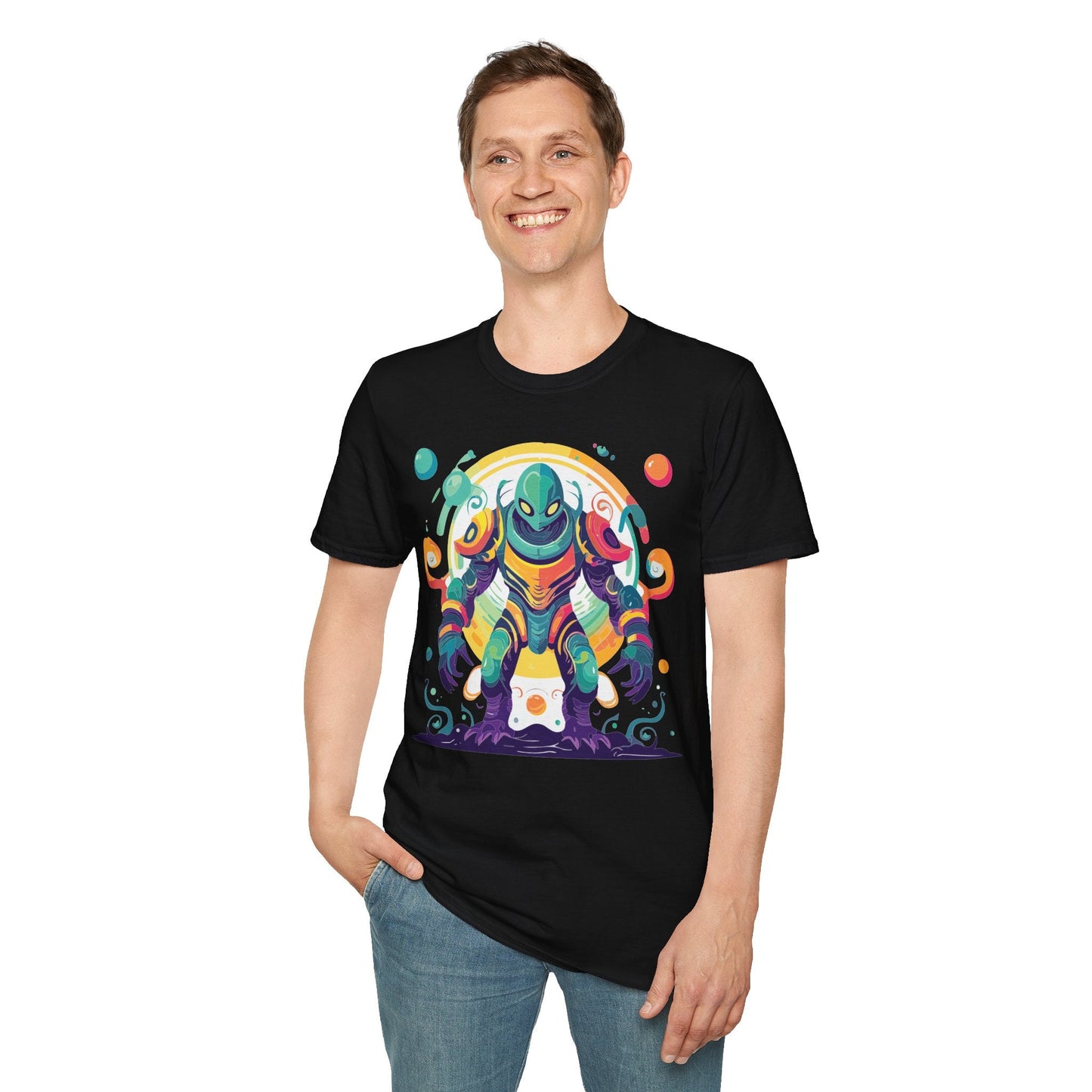 Alien Graphic Unisex Cotton Softstyle UFO Artwork Tee 11