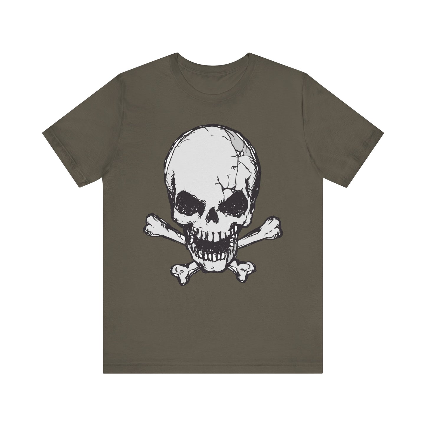 Grey Skull Graphic Design Tee, Skull Shirt, Vintage Tees, Art Design T-Shirt, Vintage Graphic Tee, Art Shirts with Skulls
