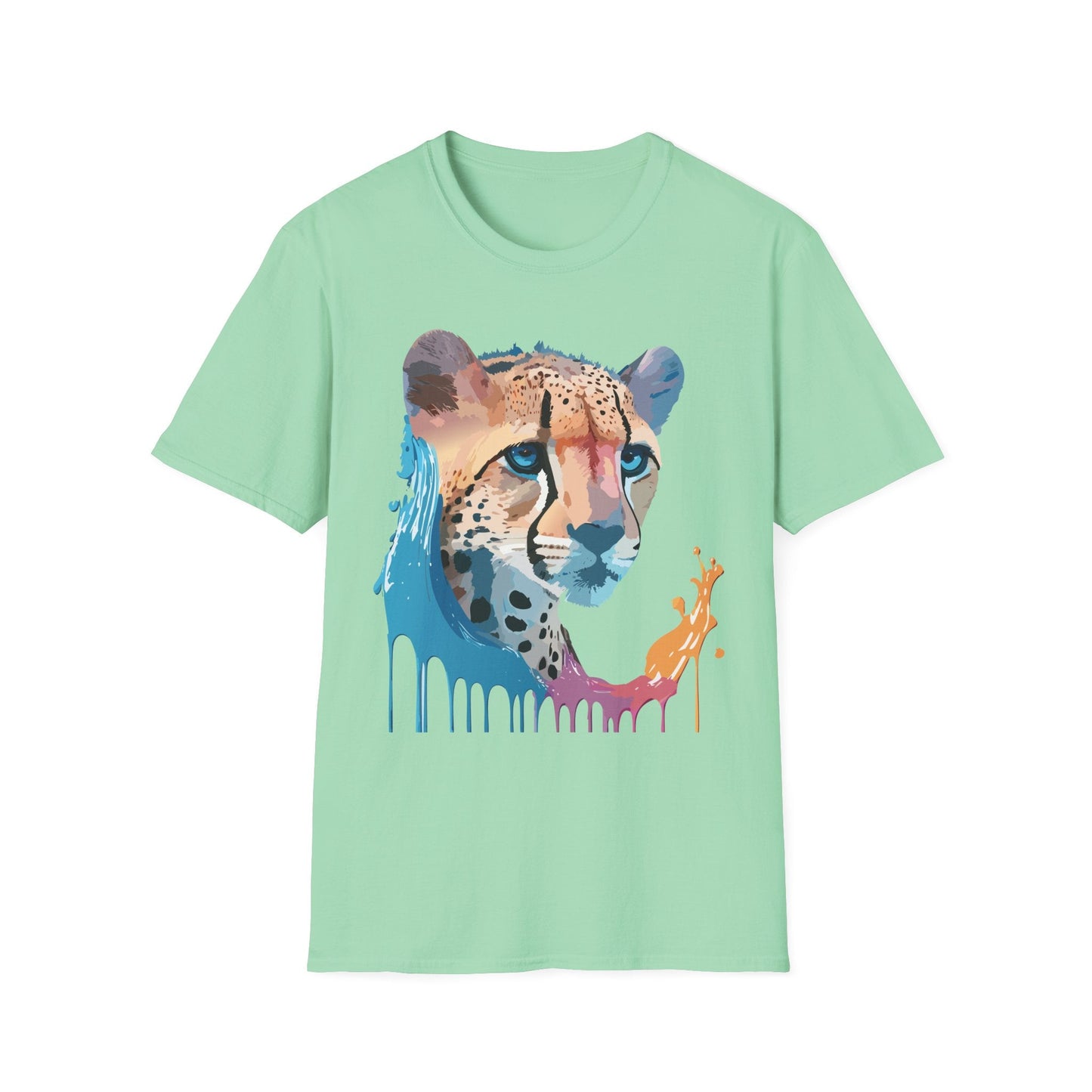 Cheetah Shirt Unisex Tee Softstyle Gildan 64000 100 Percent Ring Spun Cotton