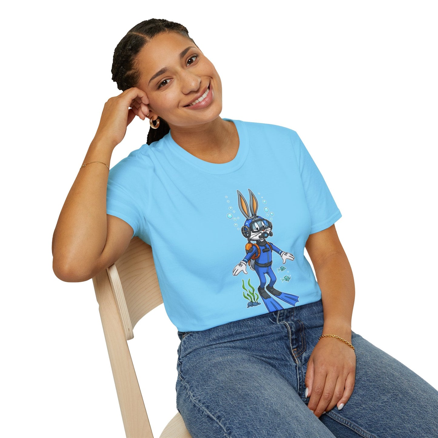 Bugs Bunny T Shirt Unisex Short Sleeve Cartoon Tee Gildan Softstyle 64000 Cotton