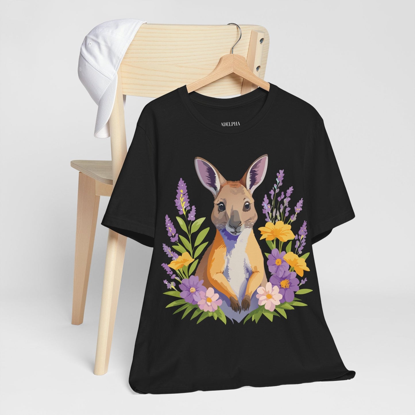 Adelpha Vintage Inspired Graphic Tee Kangaroo Artwork Unisex Jersey Short Sleeve T Shirt