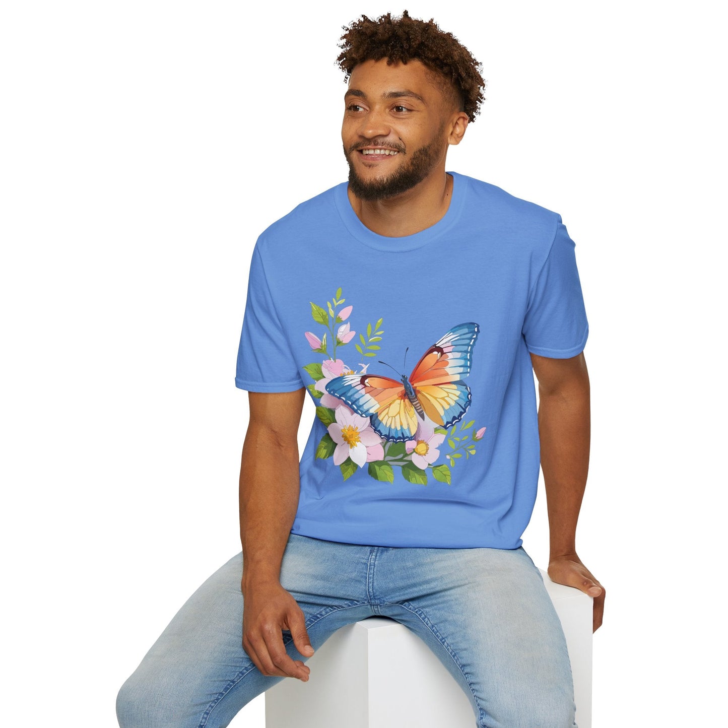 Butterfly T Shirt Unisex Monarch Design Gildan Softstyle 64000 Ring Spun Cotton Tee