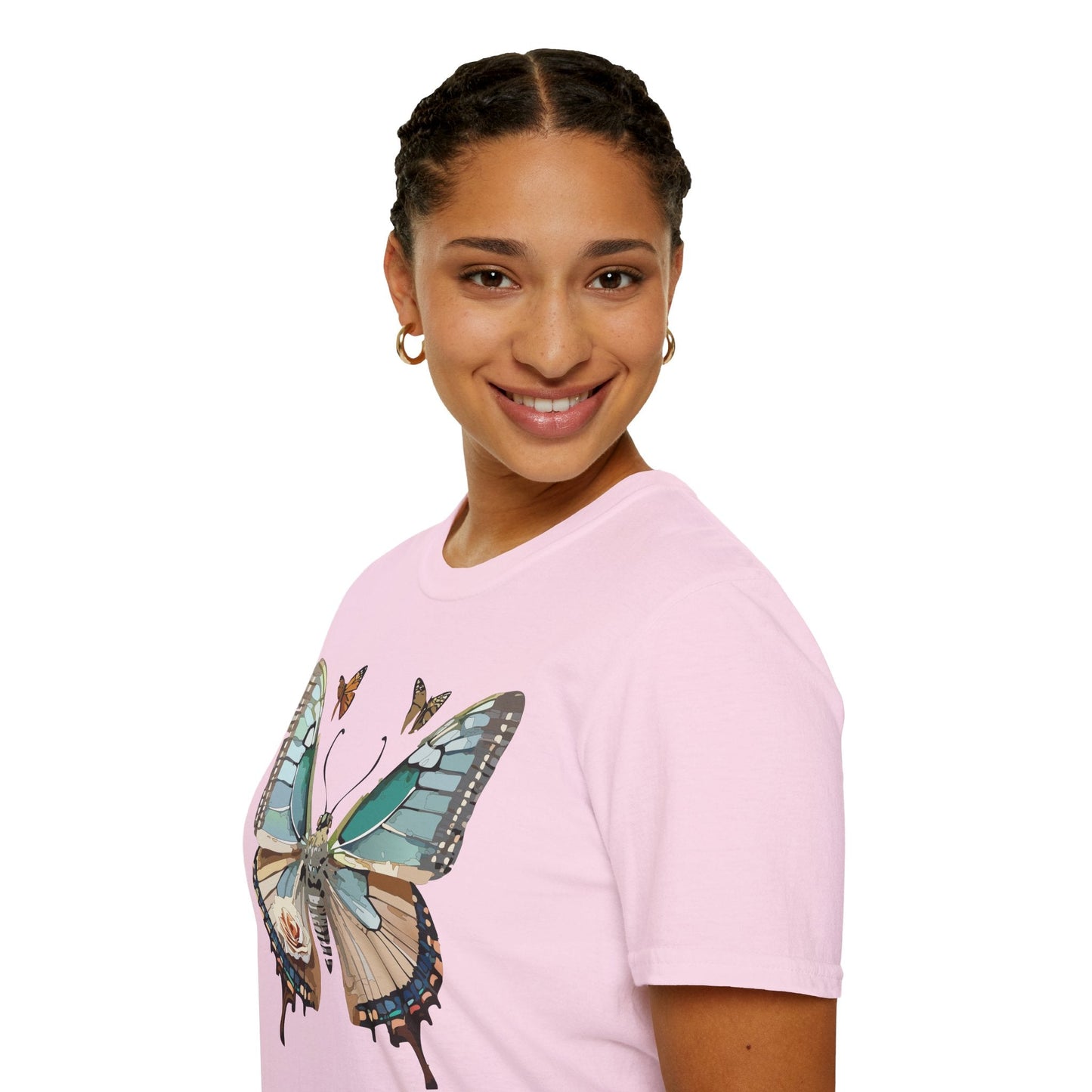 Butterfly Shirt Unisex T Shirt Monarch Print Softstyle Premium Gildan 64000 Cotton Tee