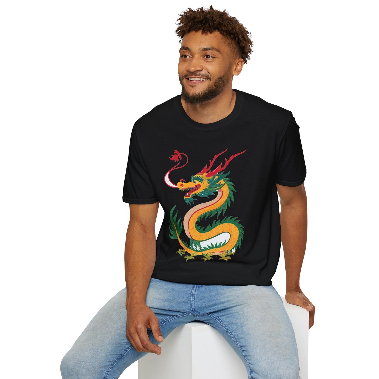 Dragon Graphic Unisex Cotton Softstyle Art Design Tee With Animals 7