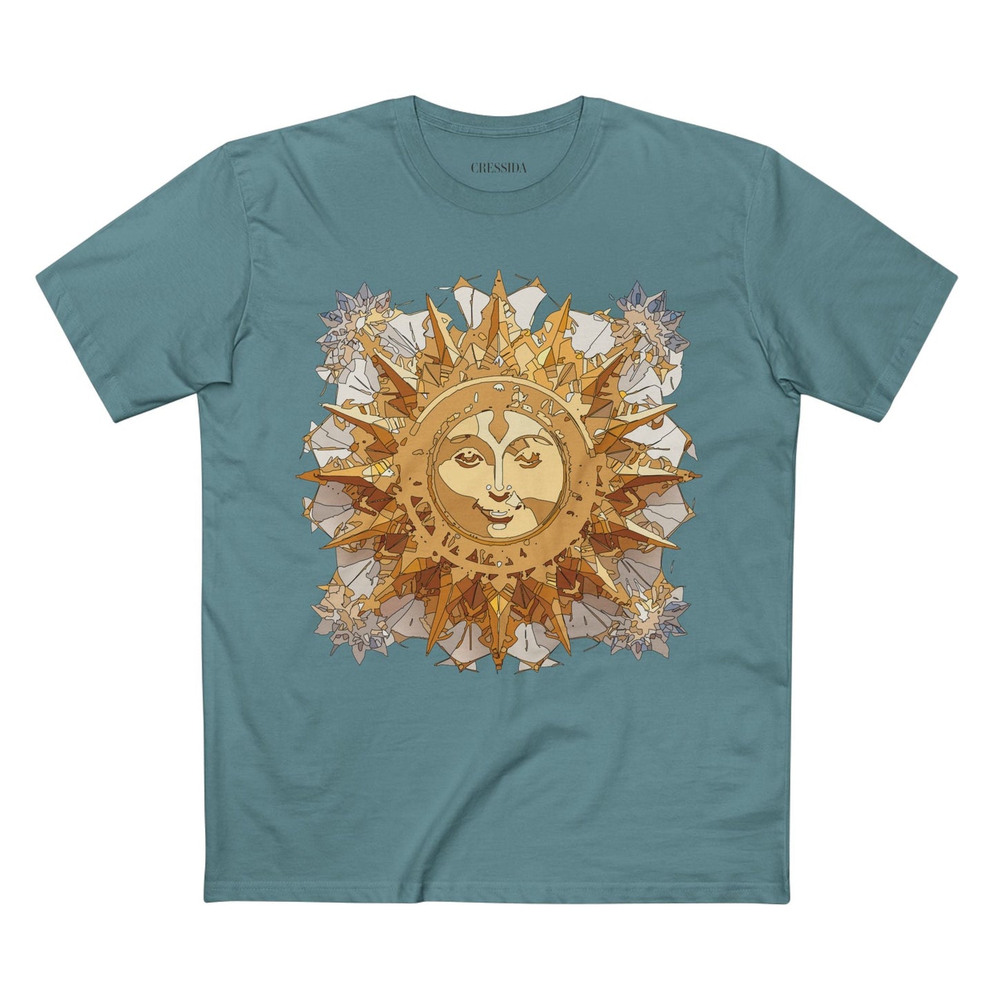 Gold Sun Graphic Unisex 100 Cotton T-Shirt with Golden Art Design 17