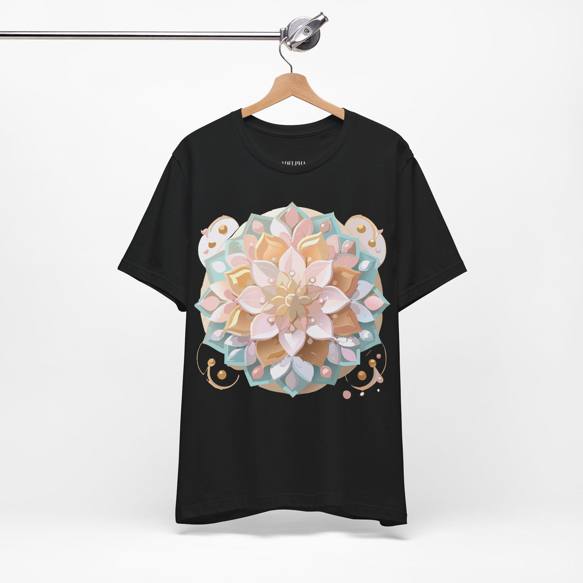Mandala Graphic Unisex Cotton Bella+Canvas Tee with Floral Art Design n141