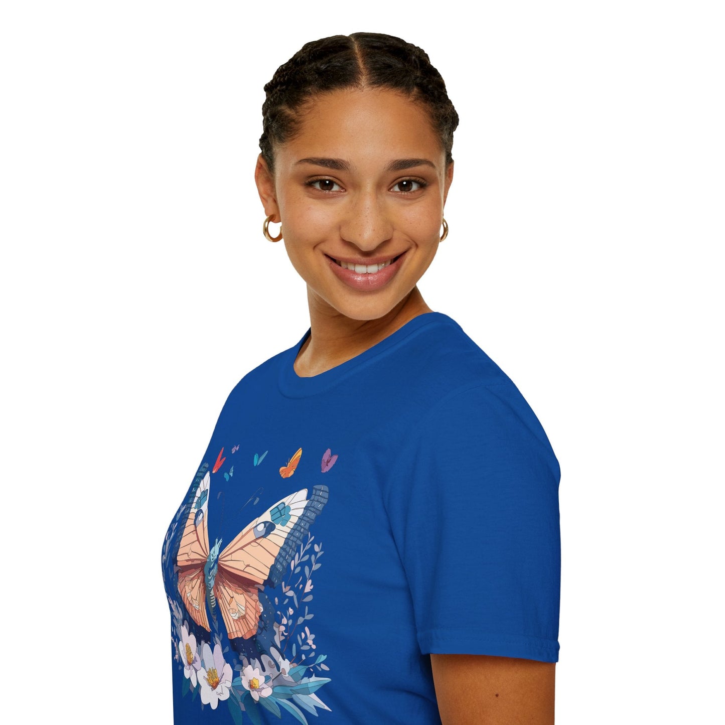 Unisex Butterfly Shirt Monarch Design Gildan Softstyle 64000 Short Sleeve Tee For Men And Women
