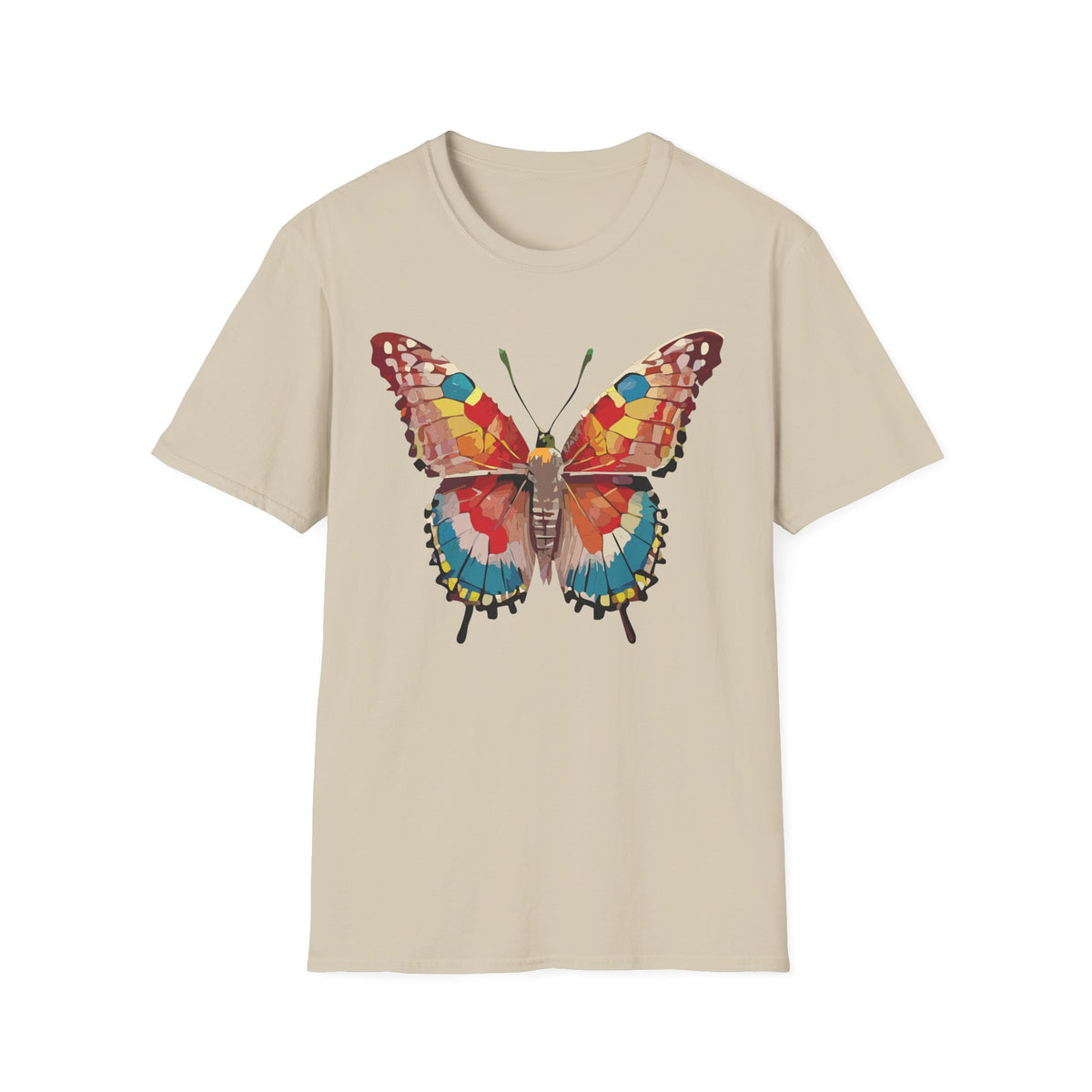 Colorful Butterfly T-Shirt – Nature Lover Gift Graphic Tee Unisex 100 Cotton Gildan T-Shirt