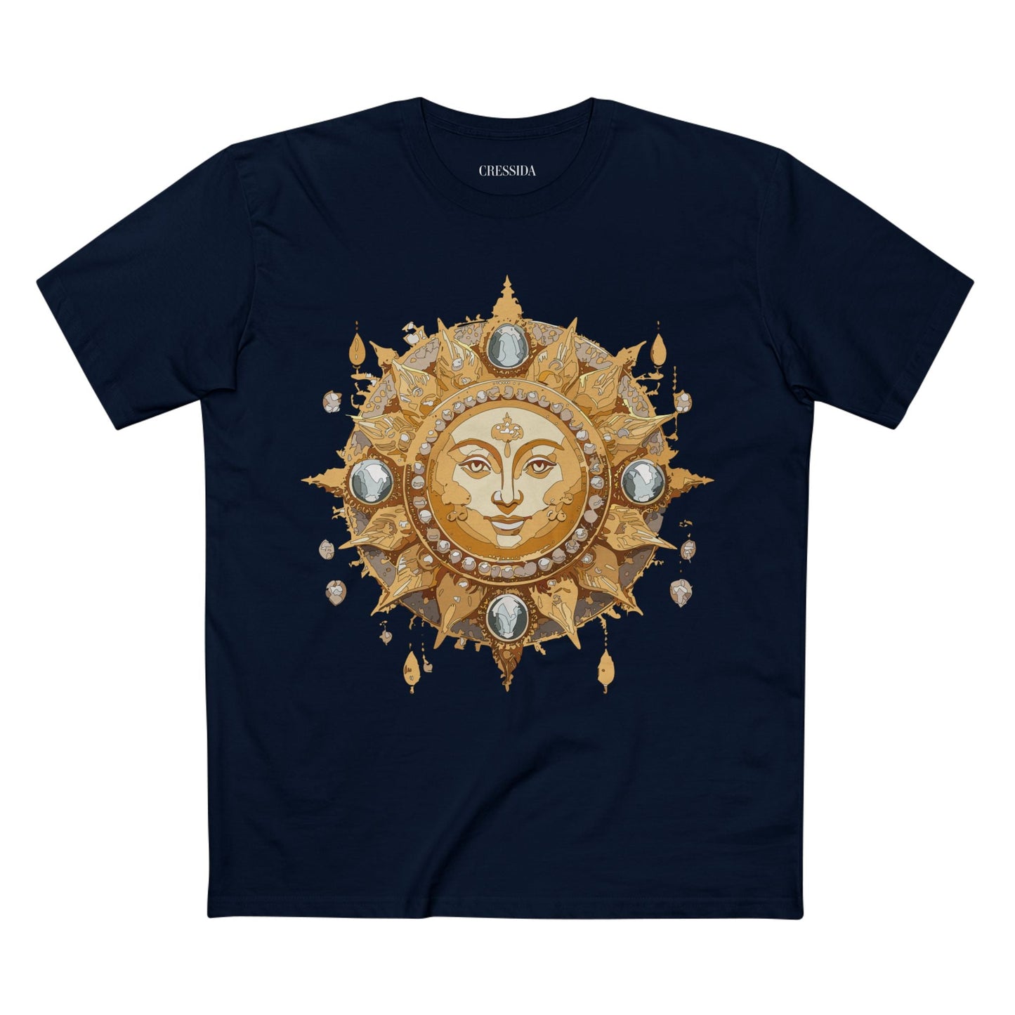 Gold Sun Graphic Unisex 100 Cotton T-Shirt with Golden Art Design 8