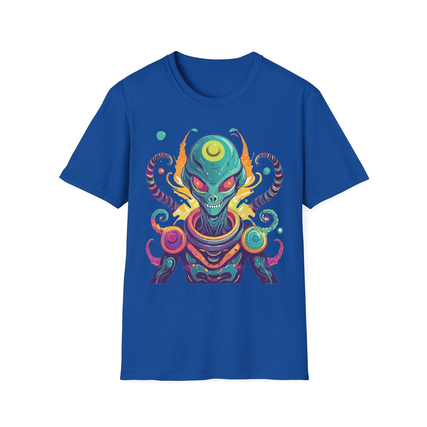 Alien Cosmos Unisex T Shirt With Aliens Design Gildan Softstyle 64000 Comfortable Lightweight Tee