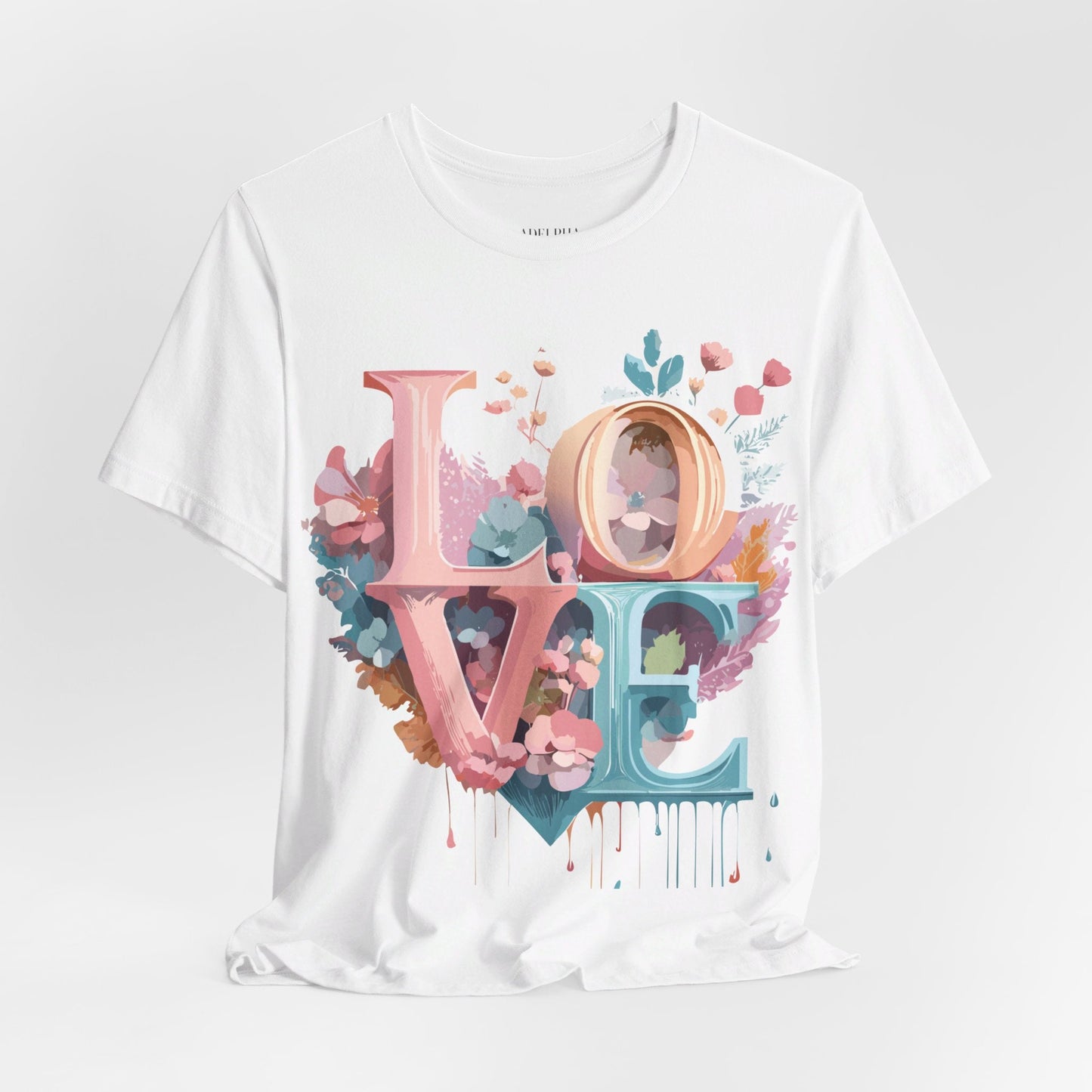Valentine Day Graphic Unisex 100 Cotton Vintage Artwork with Love and Flower Design Tee 53