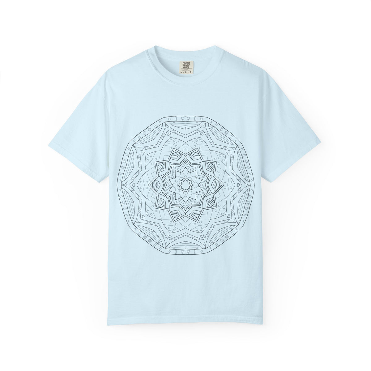 Unisex Garment Dyed Cotton T-Shirt with Mandala Graphic Design