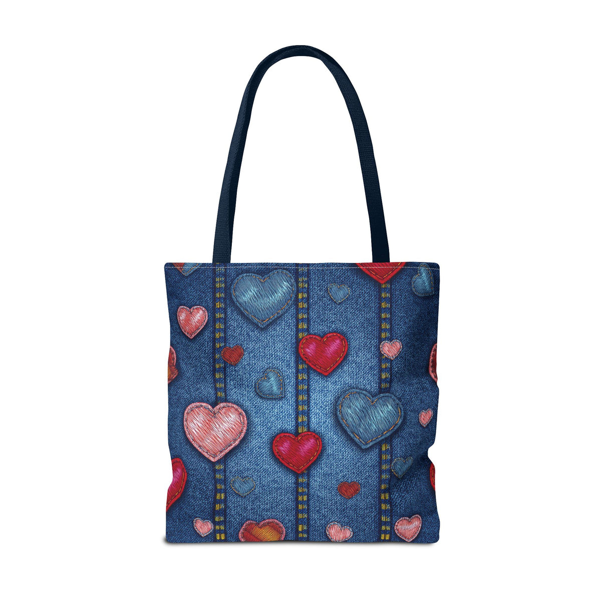 Love Day Graphic Design Denim Fabric Imitation Print Unisex Canvas Bag POLY 3 Sizes Tote Bag 201-25