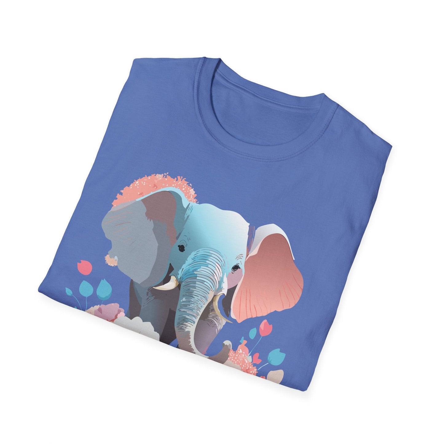 Elephant T Shirt Unisex Softstyle Graphic Tee With Elephant Animation Animal Print
