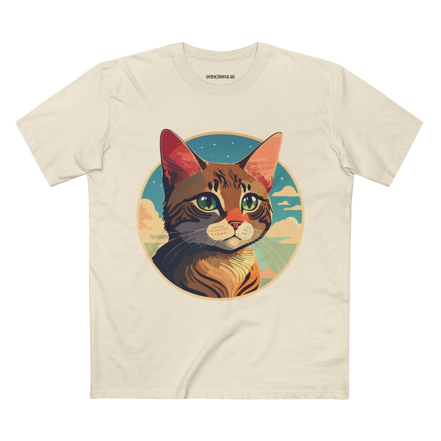 Animals Shirt Cat Design Unisex Premium Cotton Tee With Original Art From Retro2Nova Collection Exclusive Edition