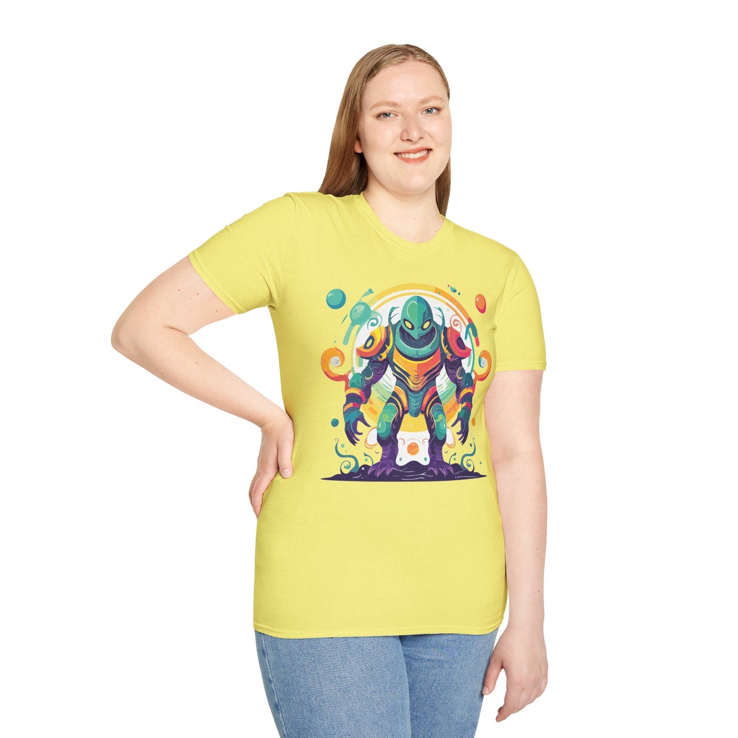 Alien Graphic Unisex Cotton Softstyle UFO Artwork Tee 11