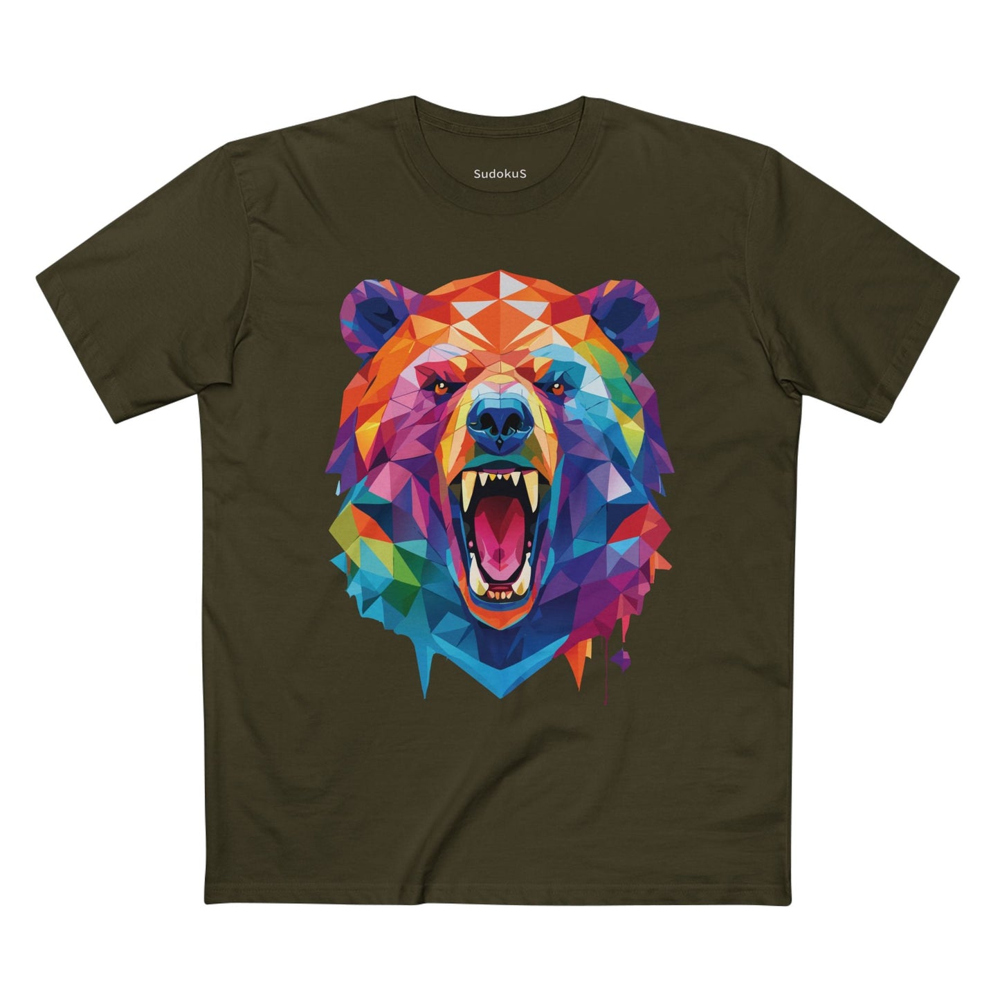 Bear Graphic Unisex 100 Cotton Staple Tee with Animal Design Artwork 15