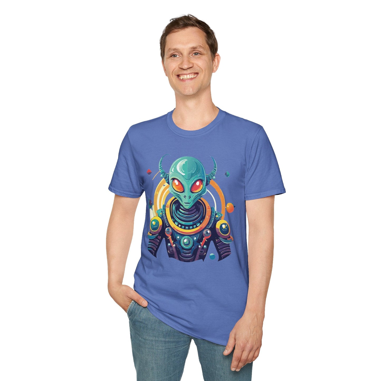 Alien Graphic Unisex Cotton Softstyle UFO Artwork Tee 2
