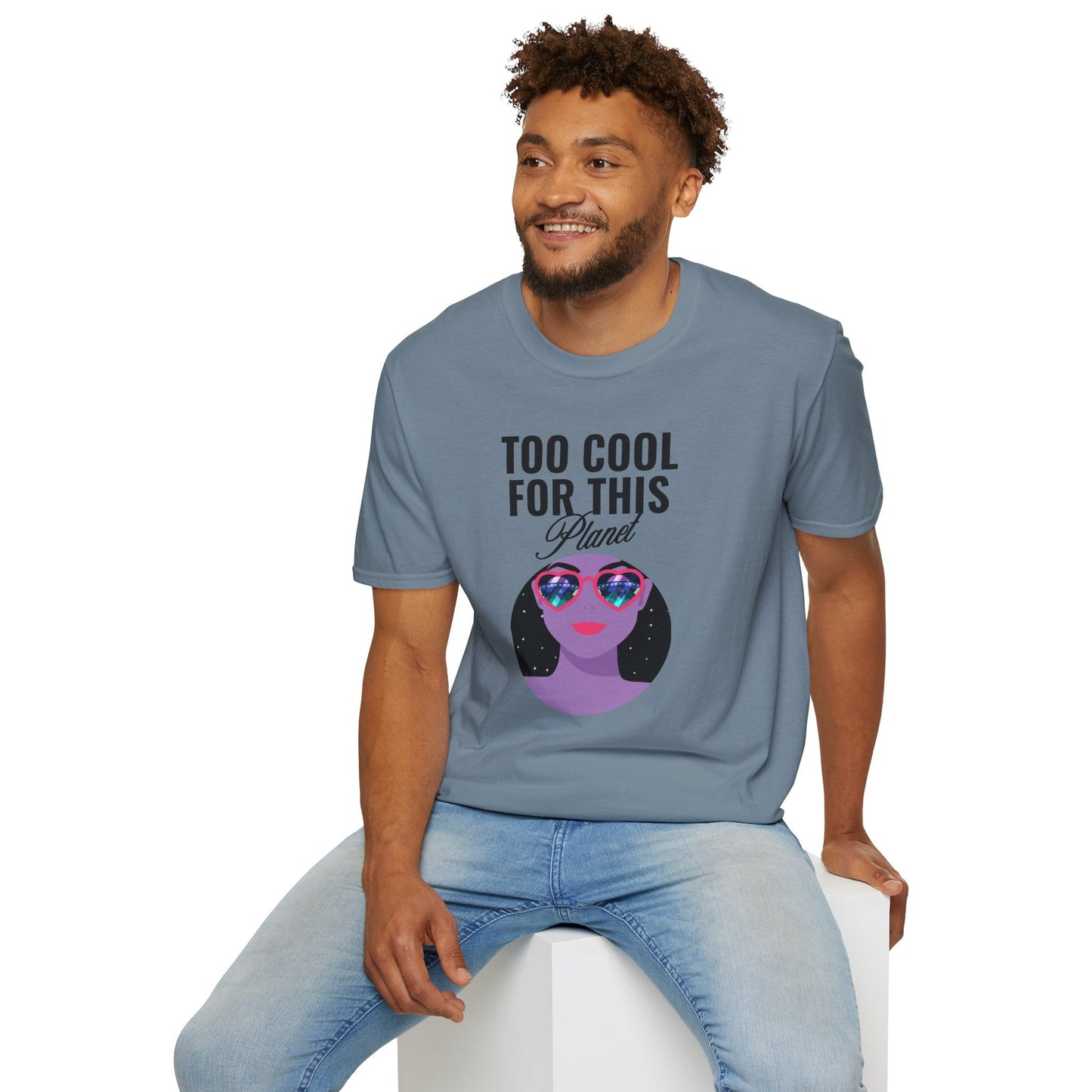 Too Cool For This Planet TShirt  Retro Alien Sunglasses Graphic Tee