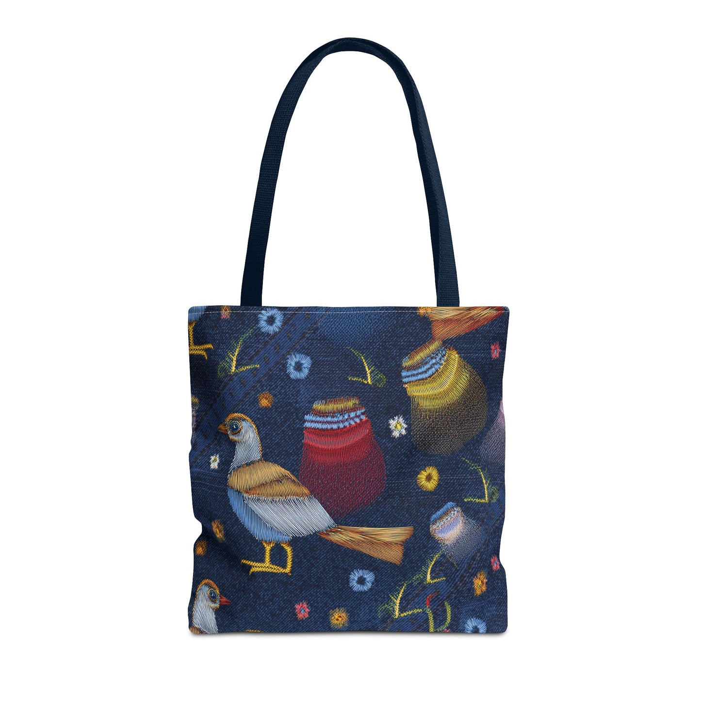 Denim Fabric Imitation Print Unisex Canvas Bag Poly Spun 3 Sizes Tote Bag 194-3