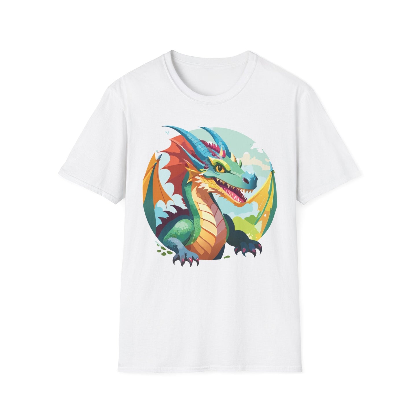 Unisex Dragon Graphic Tee By Gildan Softstyle 64000 Short Sleeve Cotton Tee Art Design