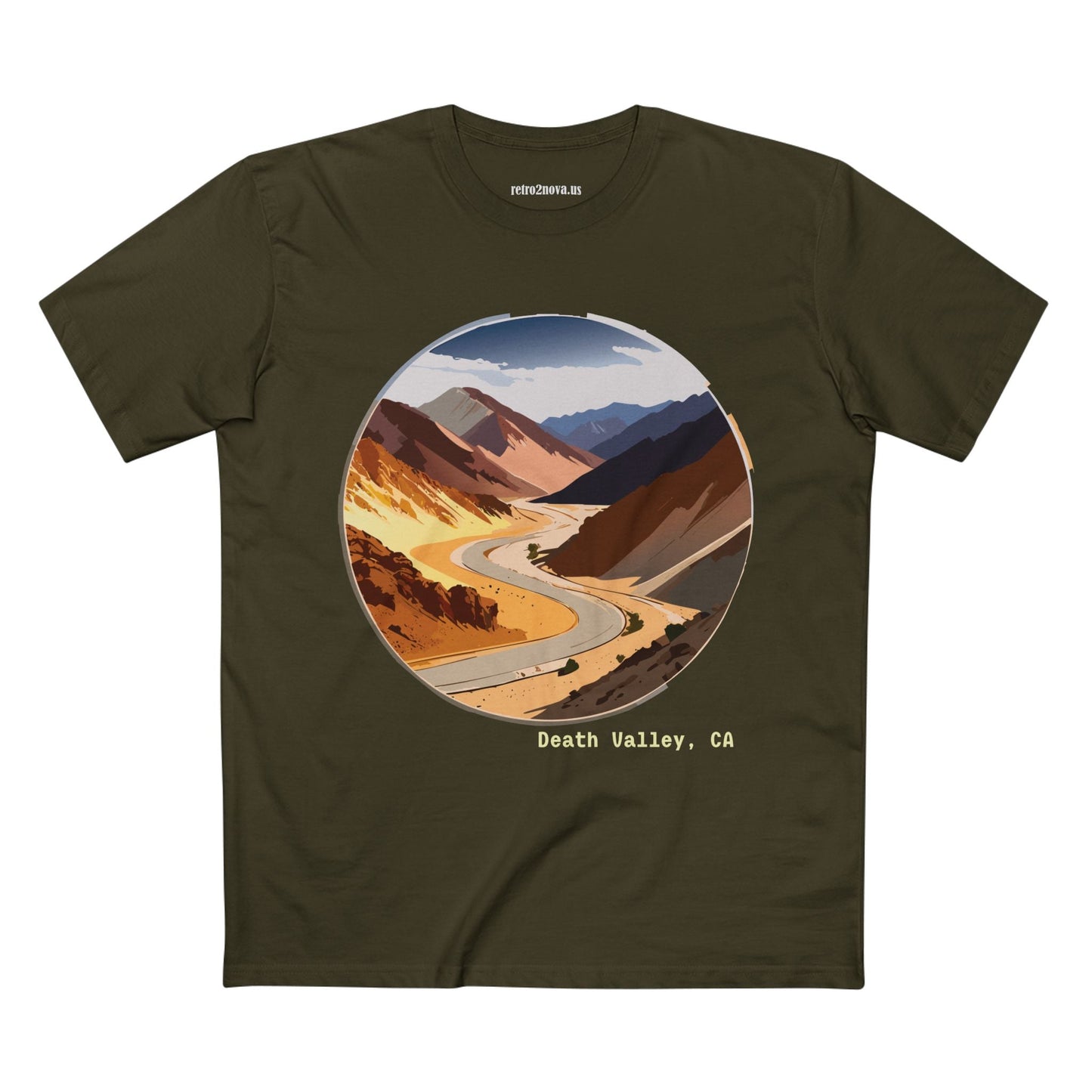 Retro2Nova Unisex Premium Cotton Tee With Death Valley Travel Design Art Shirt Collection