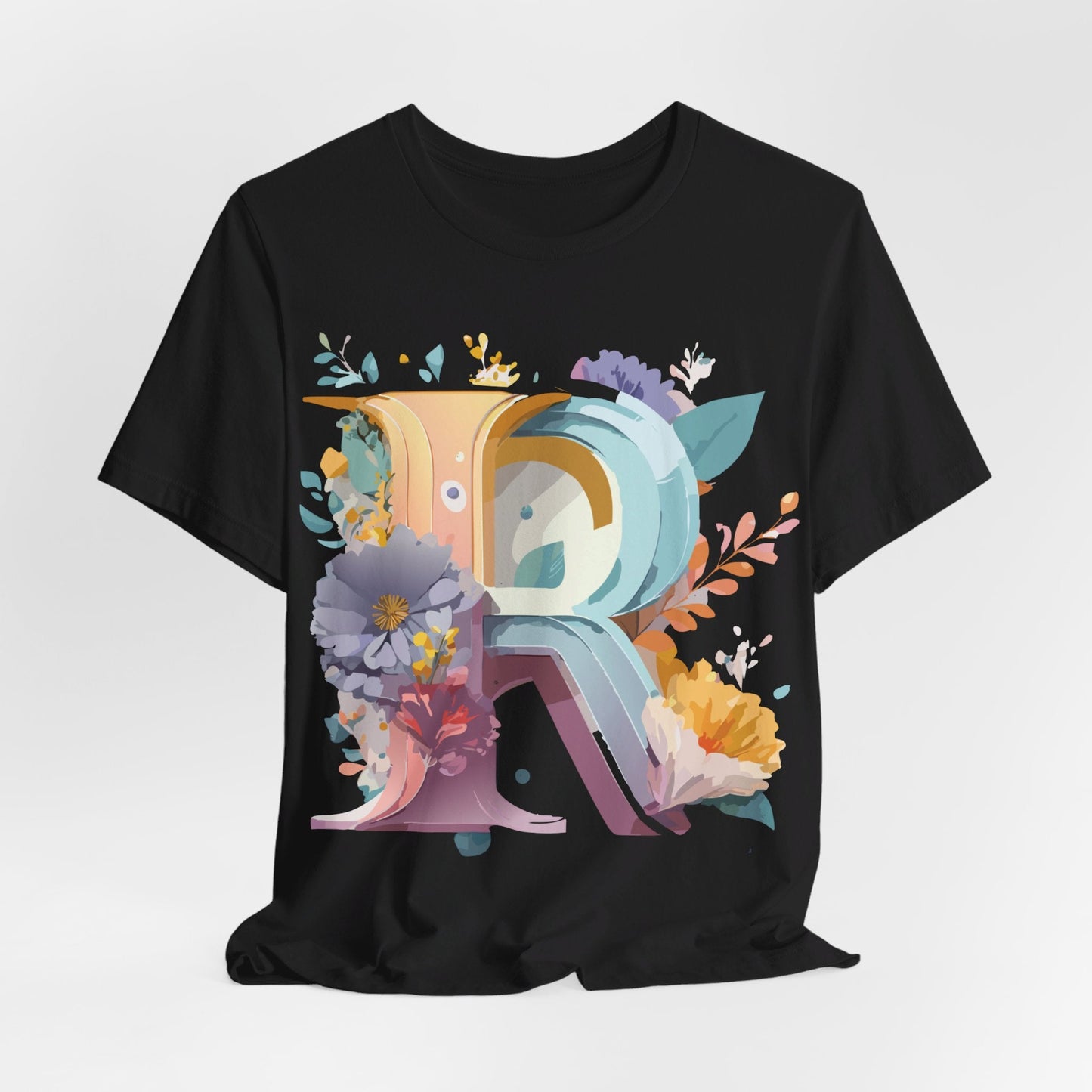 Letter R Graphic Tee Unisex Short Sleeve Vintage Inspired Shirt By Adelpha Art Design Tee
