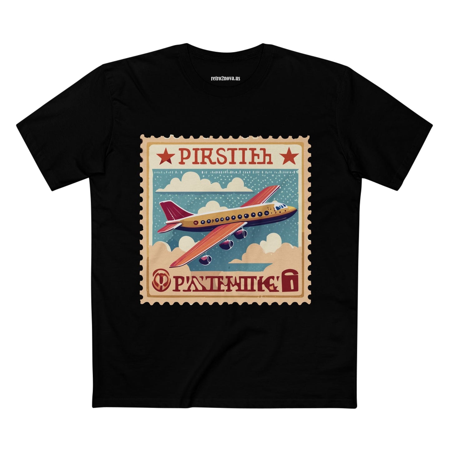 Postage Stamp Shirt Unisex Premium Cotton Tee PS44 Original Art Design Retro Collection