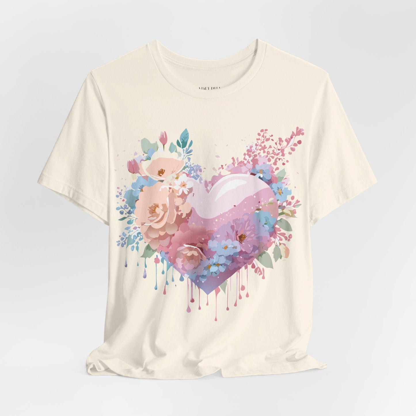 Valentine Day Graphic Unisex 100 Cotton Vintage Artwork with Love and Flower Design Tee 29
