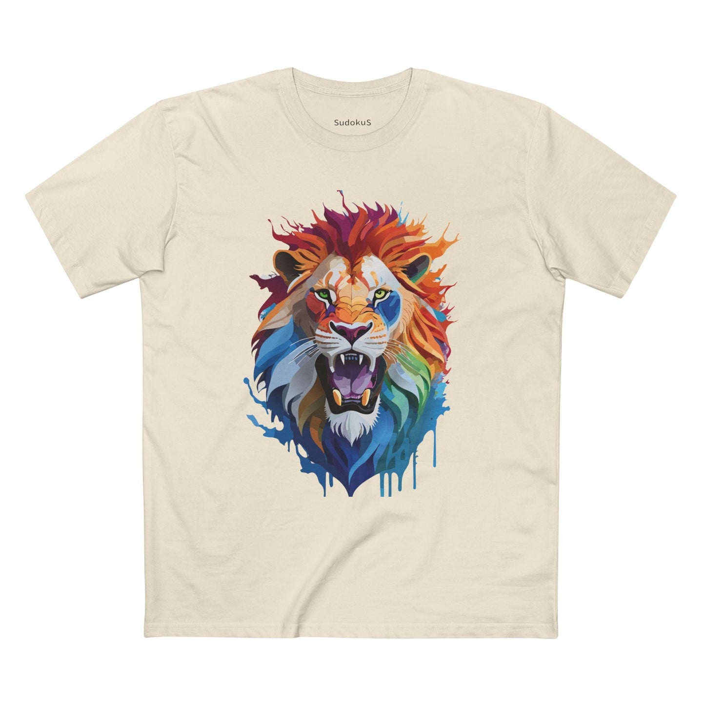 Lion Graphic Unisex 100 Cotton Staple Tee with Animal Design Artwork 30