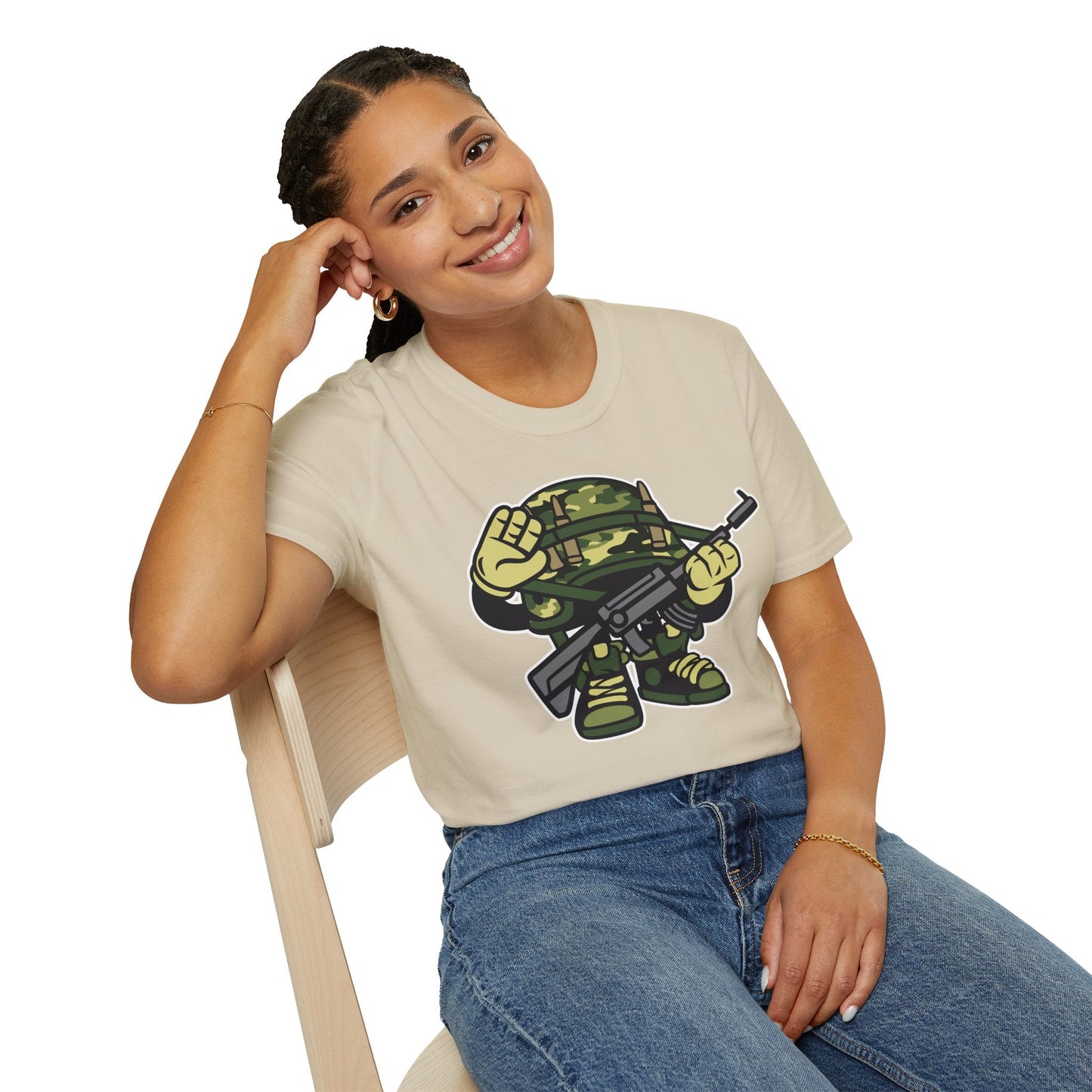 Cartoon T Shirt Animation Tee Funny Art Design Unisex Softstyle 64000 Lightweight Cotton Tee