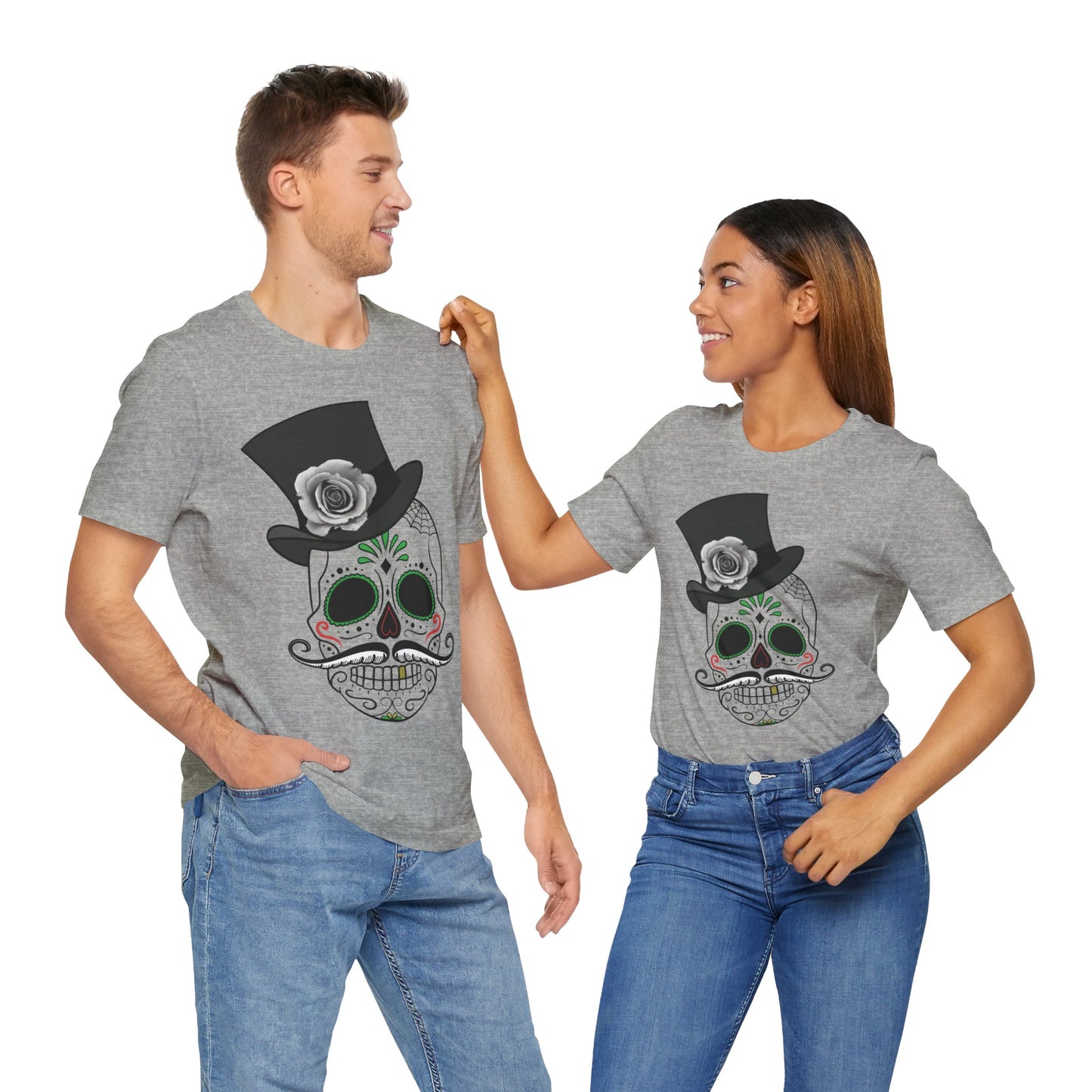 Unisex-T-Shirt aus Baumwolle mit Totenkopf