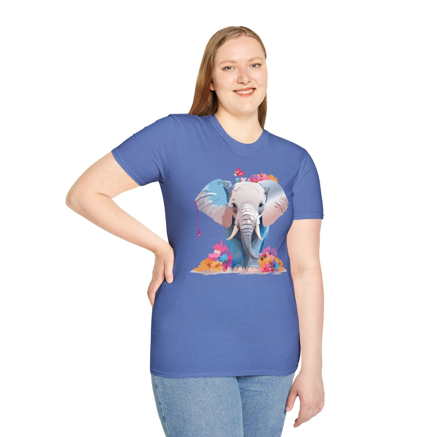 Elephant T Shirt Unisex Softstyle 64000 Graphic Elephant Illustration Animal Tee For Everyday Wear